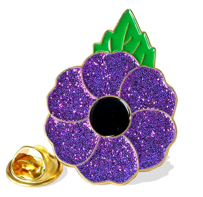 Animals of War Purple Poppy Badge