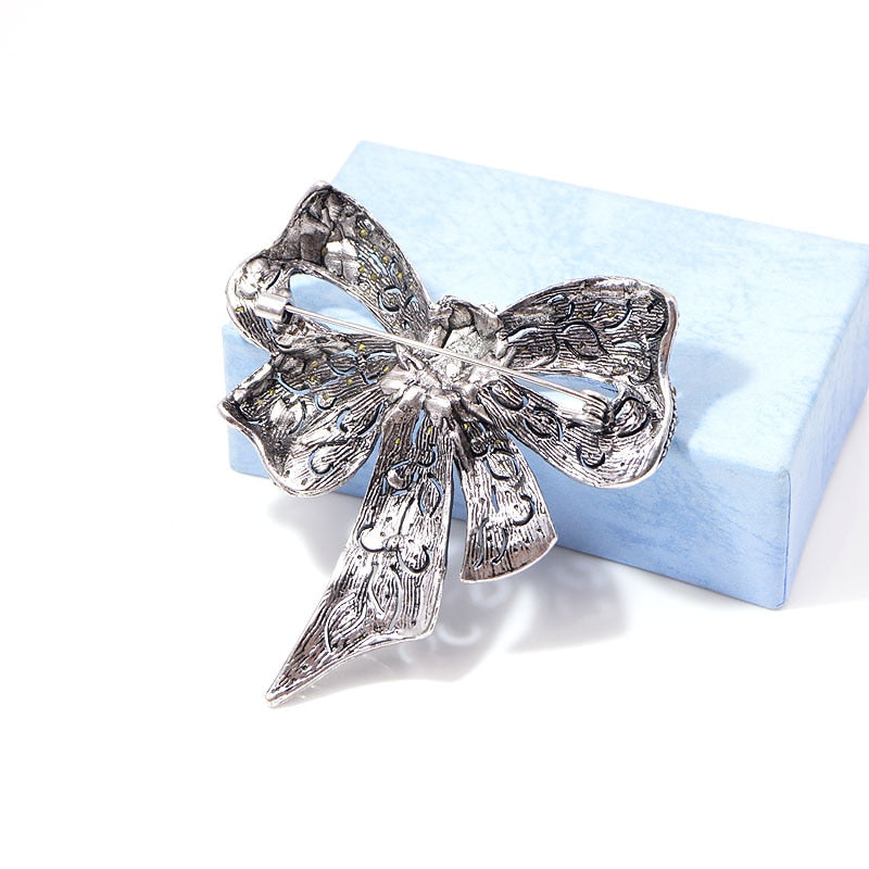 Rhinestone Royal Bowknot Brooch