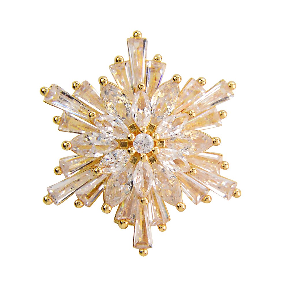 Royal Zirconia Snowflake Pin Brooch