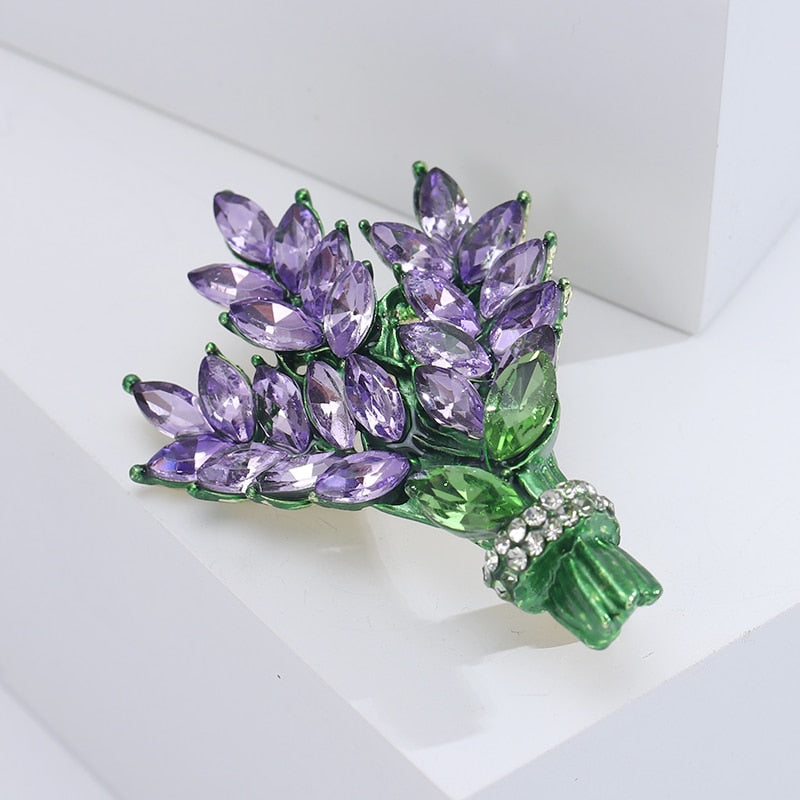 Crystal Lavender Brooch