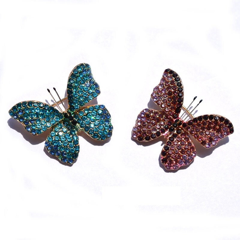 Shining Butterfly Rhinestone Brooch