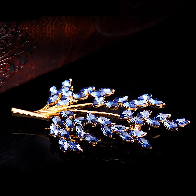 Wheat Ear Flower Crystal Brooches Bouquet Brooch