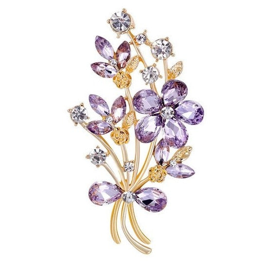 Wheat Ear Flower Crystal Brooches Bouquet Brooch