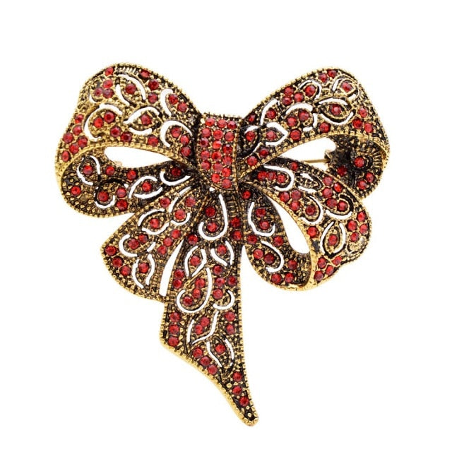 Rhinestone Royal Bowknot Brooch