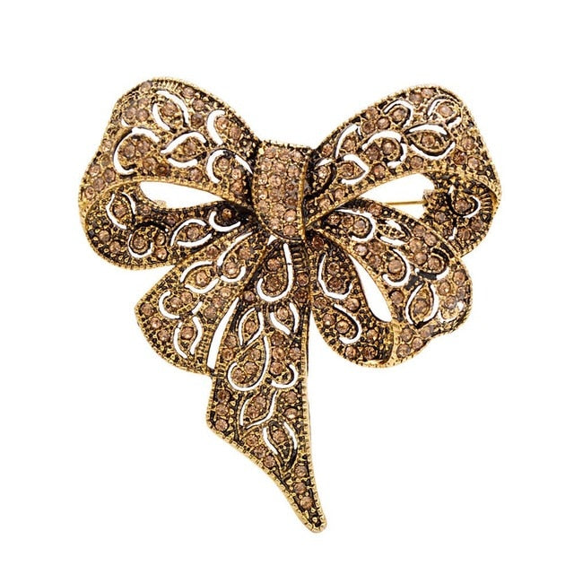 Rhinestone Royal Bowknot Brooch