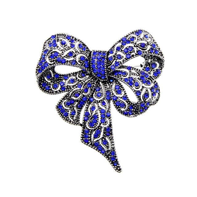 Rhinestone Royal Bowknot Brooch