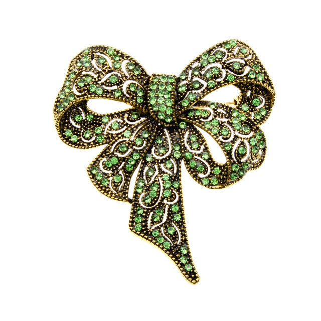 Rhinestone Royal Bowknot Brooch