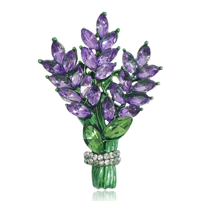 Crystal Lavender Brooch